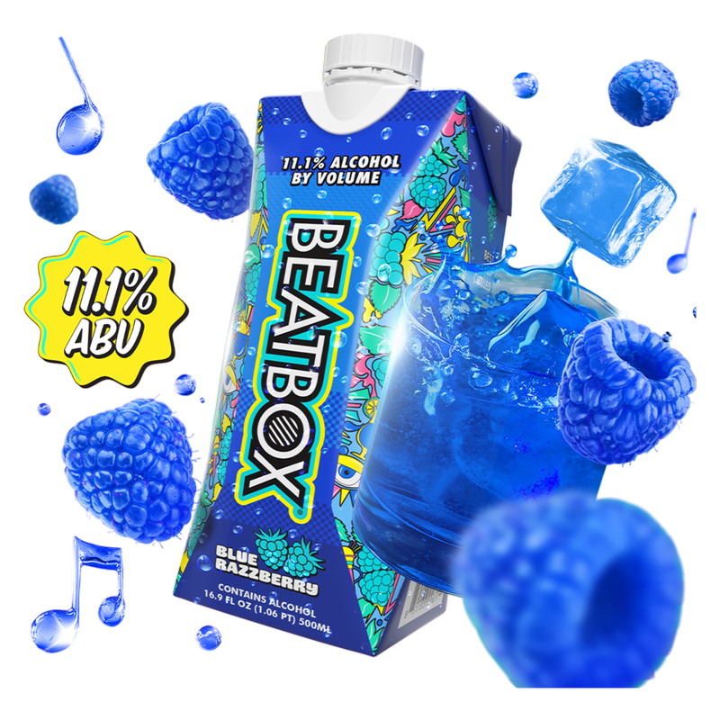 BeatBox Blue Razzberry 500ml 11.1% ABV Wine Party Punch