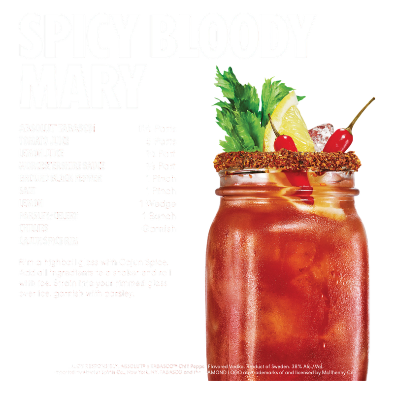 Absolut Tabasco Chili Vodka 750ml