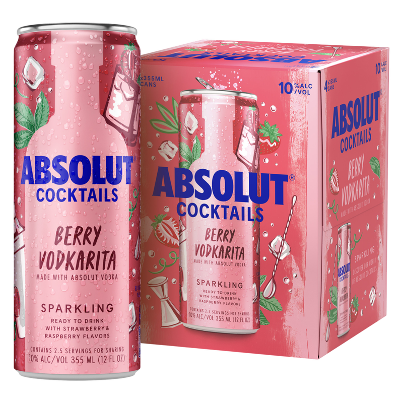 Absolut Berry Vodkarita 4pk 12oz Can 10.0% ABV