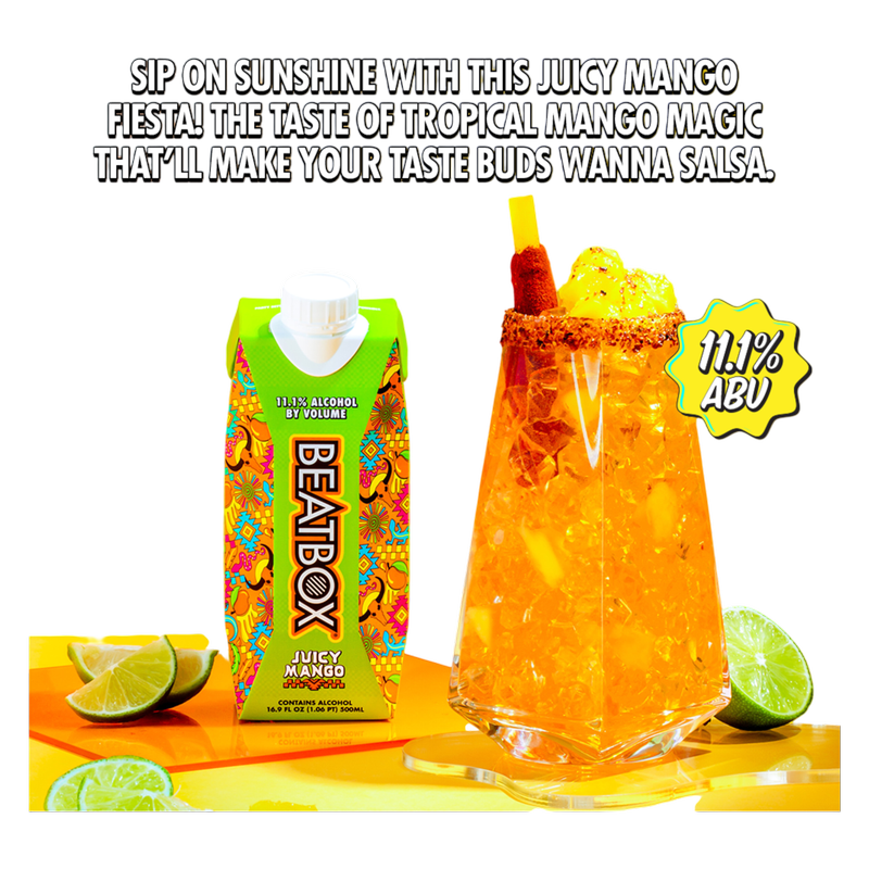 BeatBox Juicy Mango 500ml 11.1% ABV Wine Party Punch