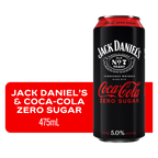 Jack Daniel's & Coca-Cola Zero 475ml Can 5% ABV