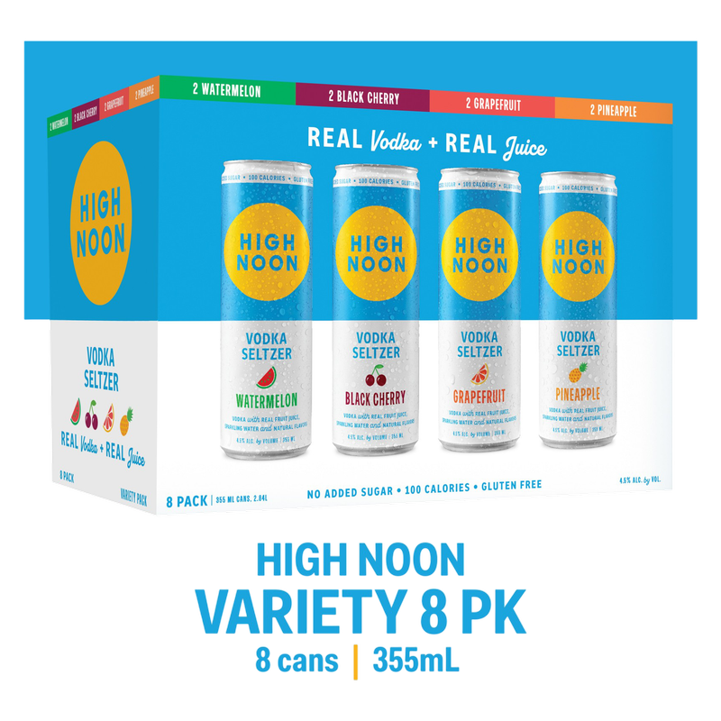 High Noon Vodka Hard Seltzer Variety 8pk 12oz Cans 4.5% ABV