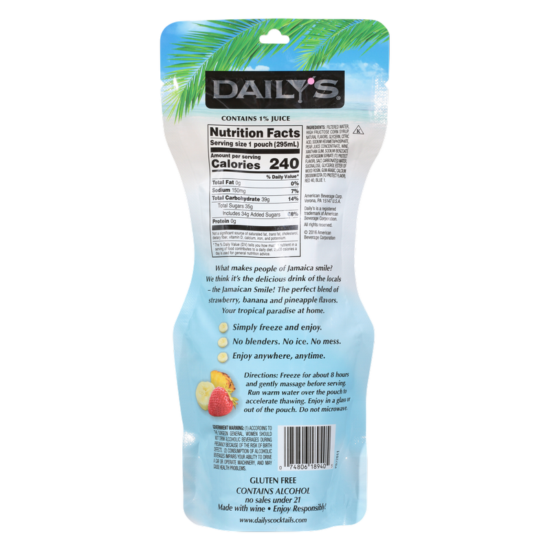 Daily's Jamaican Smile Rtd 10oz Pouch