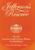 Jefferson's Reserve Small Batch Bourbon 750ml (90 Proof)