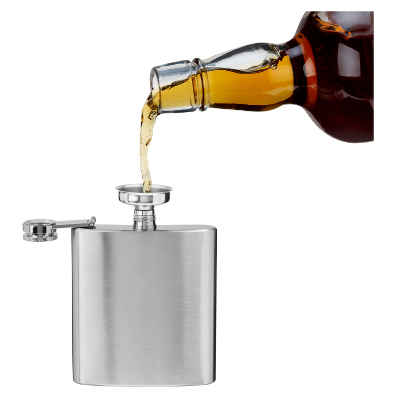 True Stainless Steel Flask with Funnel 6oz