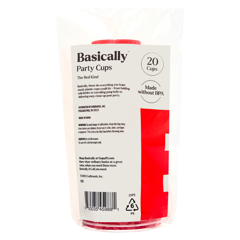 Basically, 20ct Red Party Cups