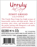 Unruly Pinot Grigio 750ml
