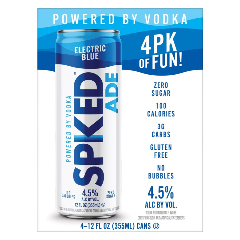 SpikedAde Electric Blue 4pk 12oz Can