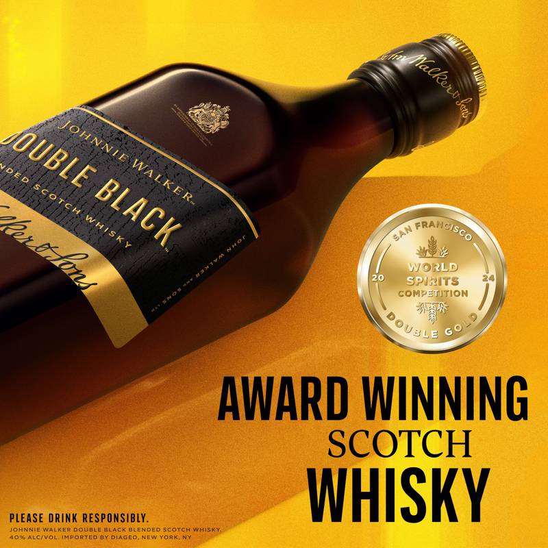 Johnnie Walker Double Black Label Blended Scotch Whisky, 750 mL