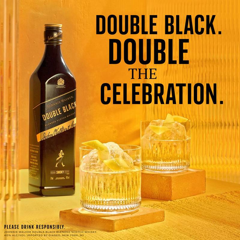 Johnnie Walker Double Black Label Blended Scotch Whisky, 750 mL
