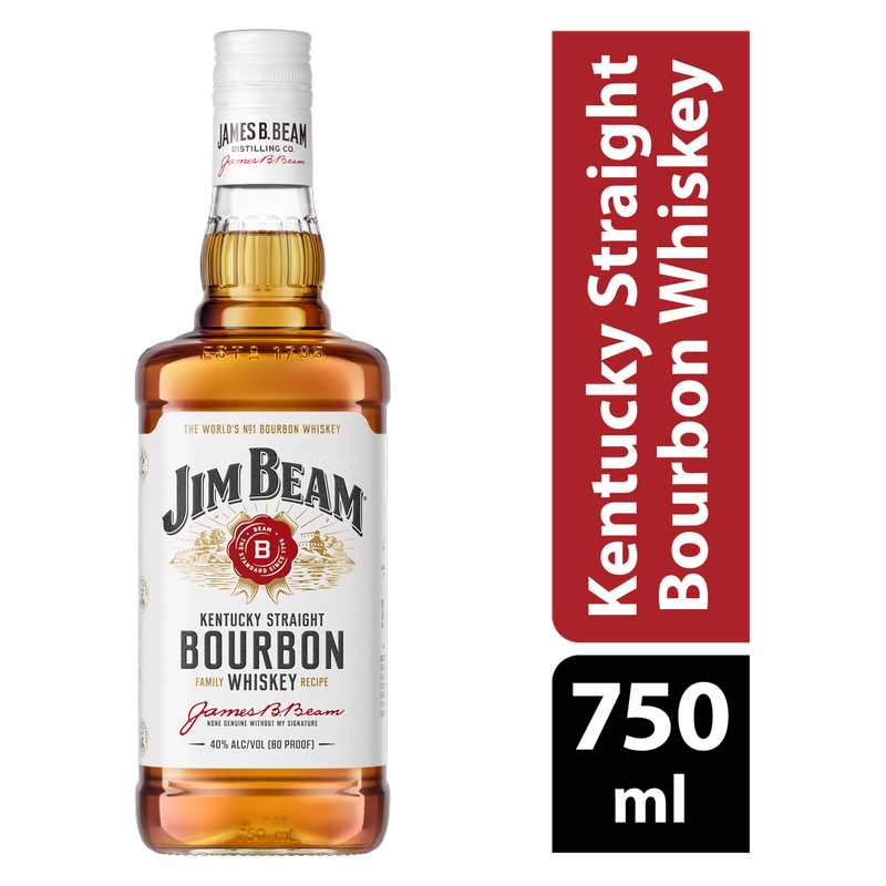 Jim Beam Bourbon Whiskey 750ml (80 Proof)