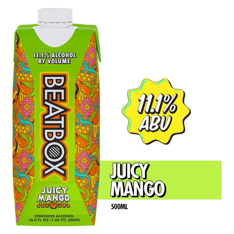 BeatBox Juicy Mango 500ml 11.1% ABV Wine Party Punch