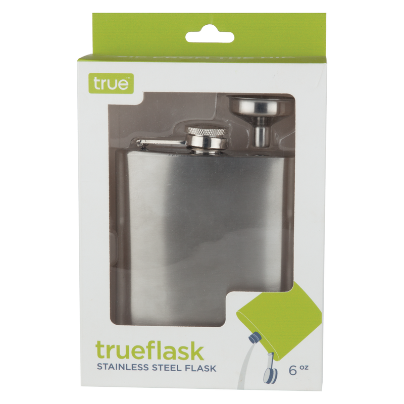 True Stainless Steel Flask with Funnel 6oz