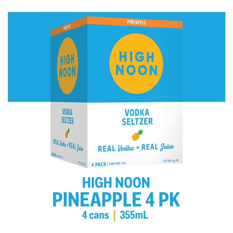 High Noon Pineapple Vodka Hard Seltzer 4pk 12oz Cans 4.5% ABV