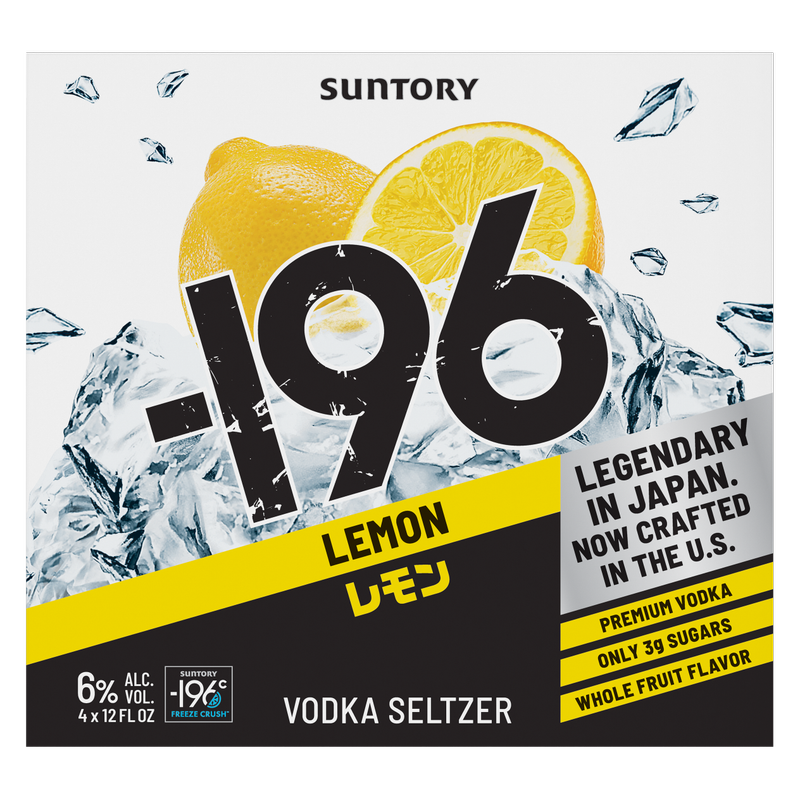 Suntory -196 Lemon RTD 4pk 355ml Can 6% ABV