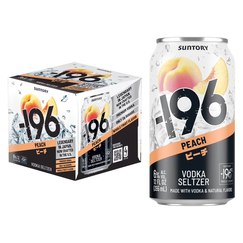-196 Peach RTD 4pk 355ml Can 6% ABV
