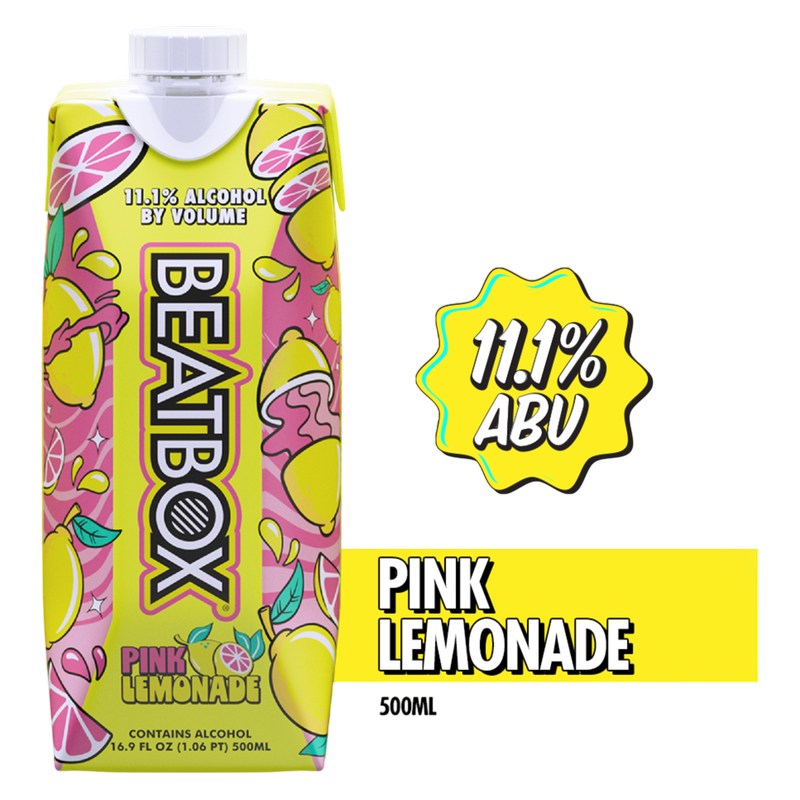 BeatBox Pink Lemonade 500ml 11.1% ABV Wine Party Punch
