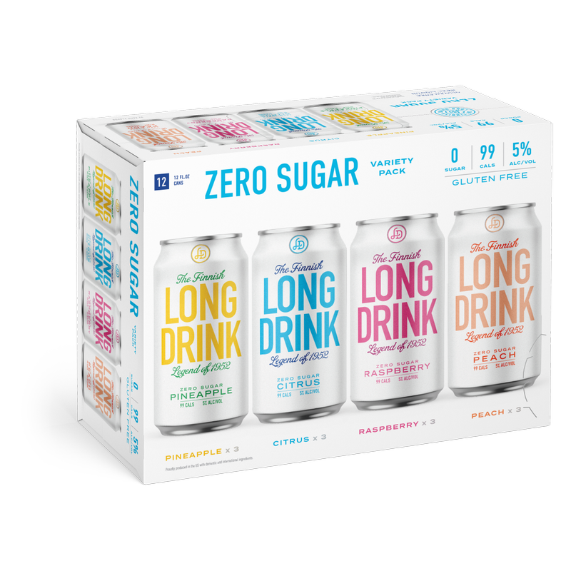 Long Drink Zero Sugar Variety 12 Pack 12oz Can 5% ABV