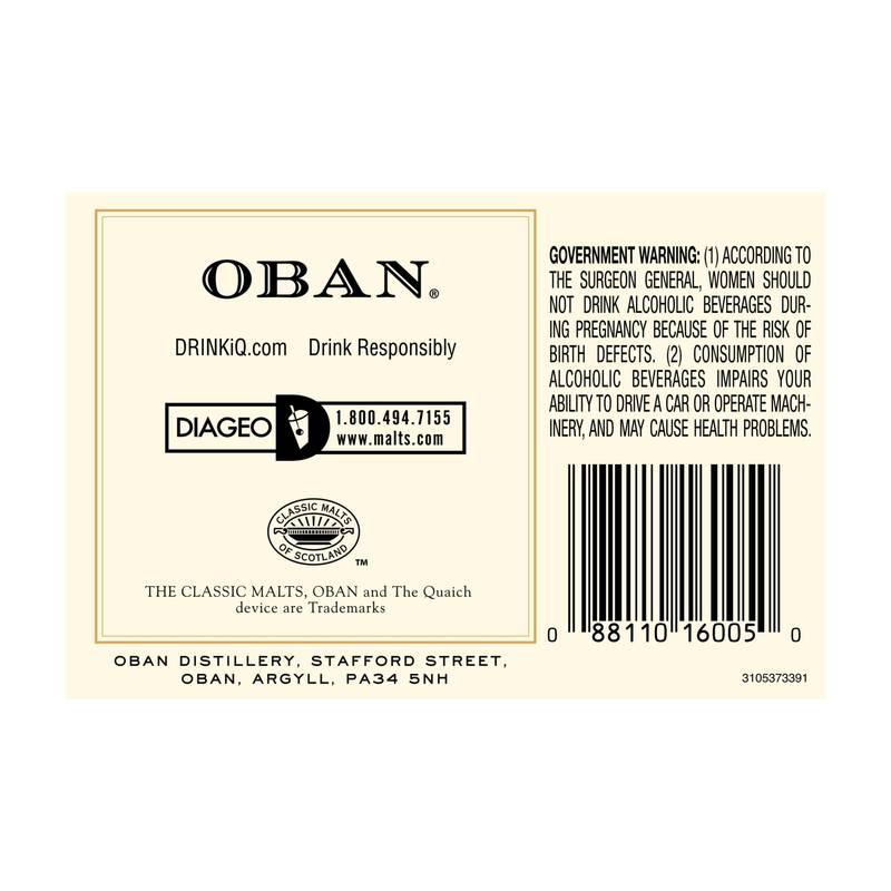 Oban 14 Year Old Single Malt Scotch Whisky 750 mL (86 Proof)