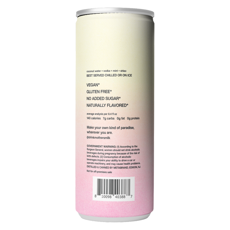 Mother's Milk Coconut Water Cocktail 4pk 250ml 9% ABV